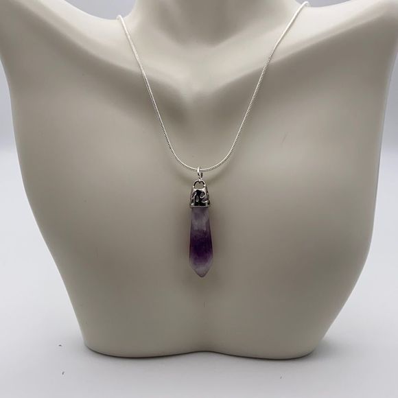 Hand Crafted Jewelry - Purple Amethyst pendant necklace